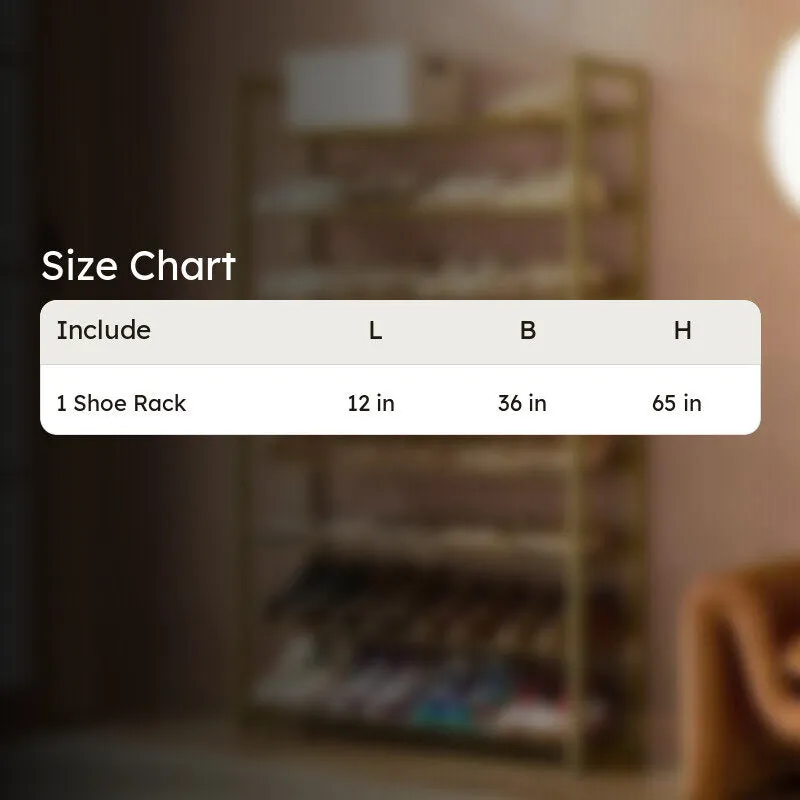 Durable Metal Shoe Rack - Gold media 7