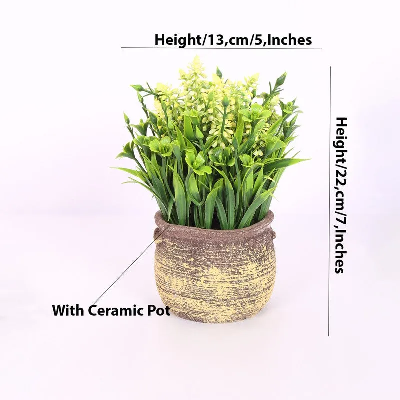 Lavender Artificial Flower With Pot - Yellow media 5