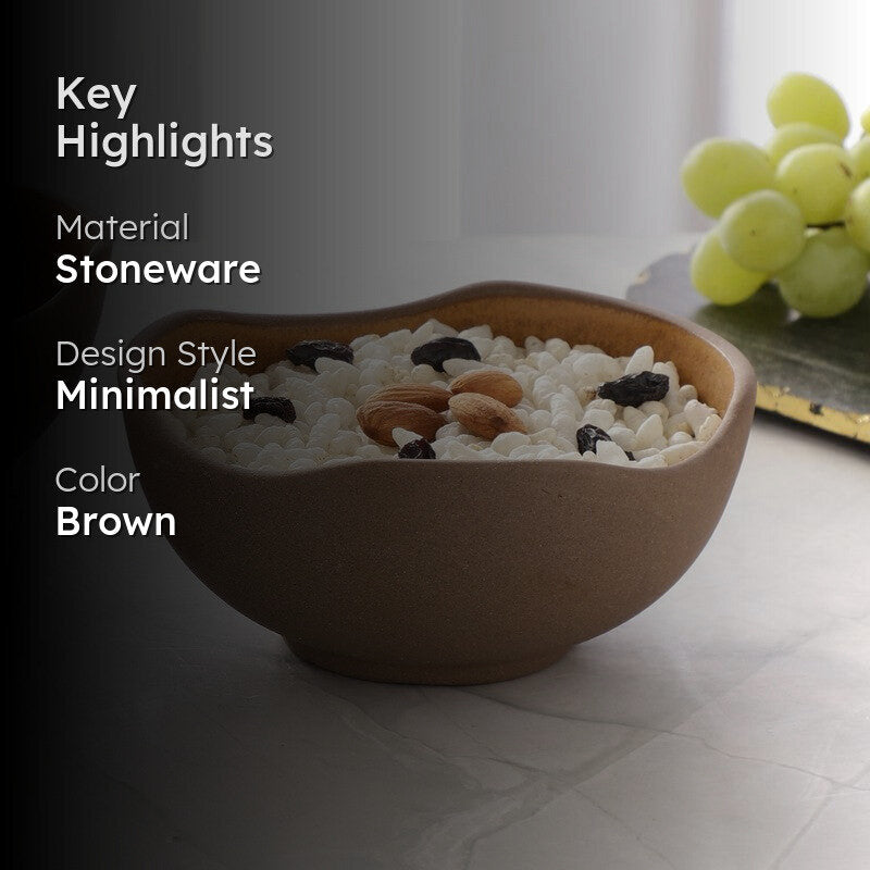 Matte Brown Hexa-Shaped Stoneware Bowl - 400 mL media 2