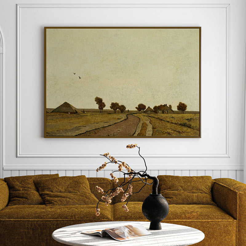 Paths Of Fields Wood Wall Art With Frame - Black