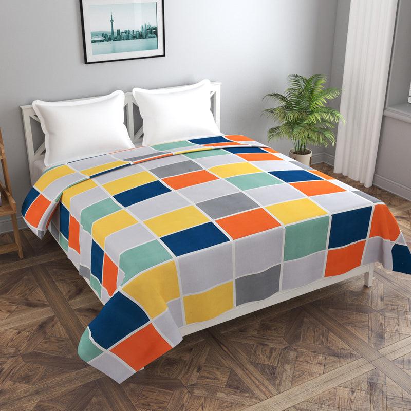 Rubik’s Rhythm Geometric Cotton Duvet Cover - 210 TC