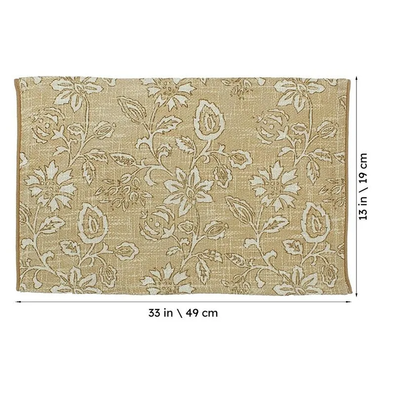 Willow Petal Cotton Table Mat (Beige) - Set Of Two media 6