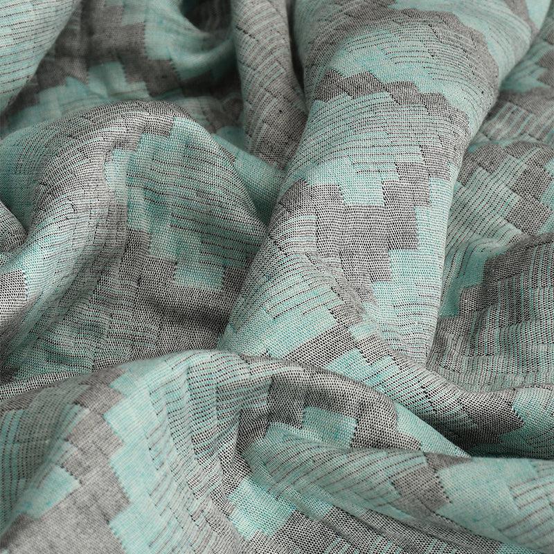 Pyper Geomatric Cotton Dohar (Green)  - 210 GSM media 7