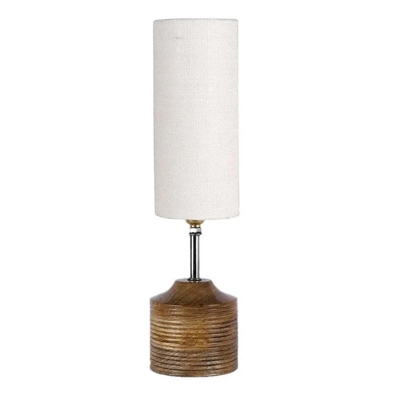 Woody Fabric Table Lamp - White,Brown media 5