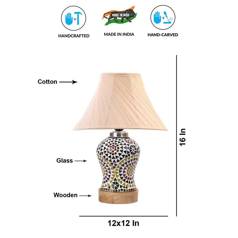 Aurenique I Pleated Wooden Table Lamp - Multicolor media 9
