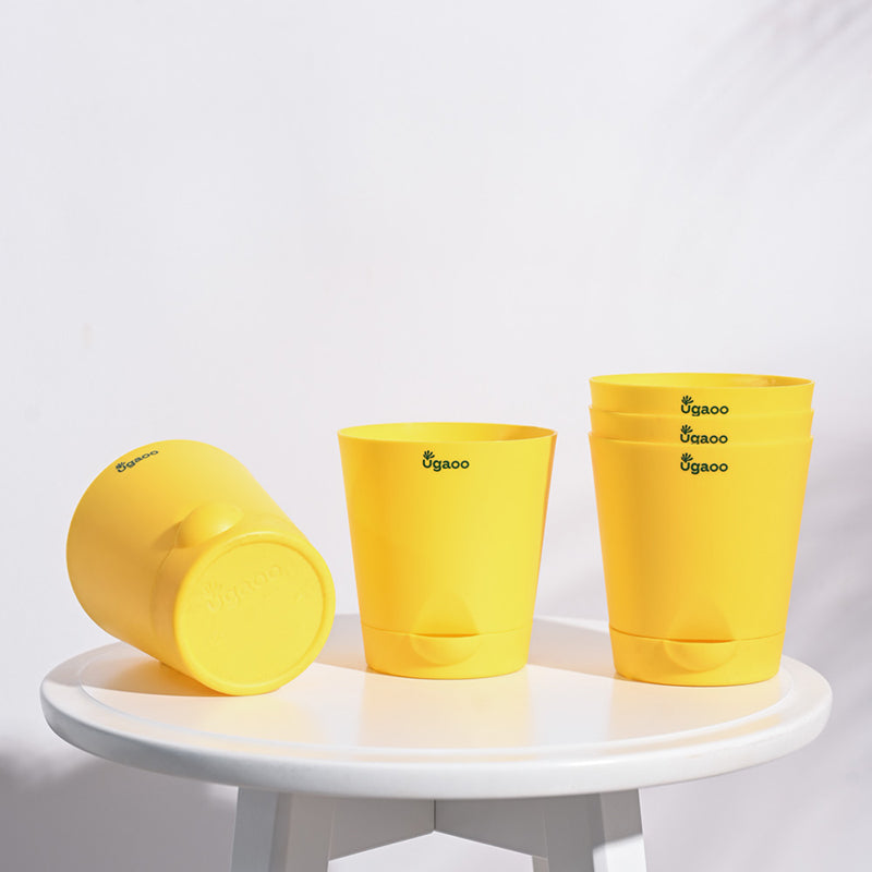 Ugaoo Bare Root Plastic Planter (Yellow) - Set Of Five media 5