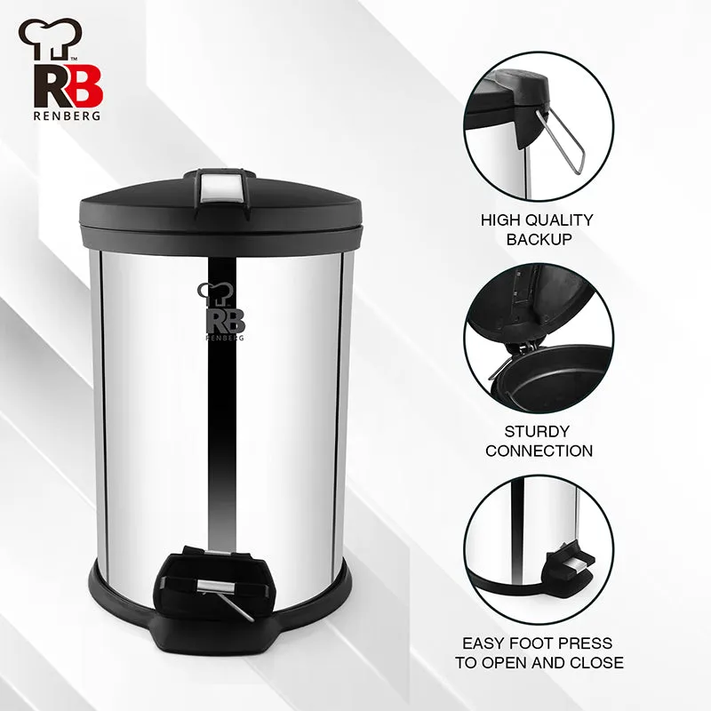 Bergner Silver Step Stainless Steel Pedal Dust Bin - 7000 mL media 5