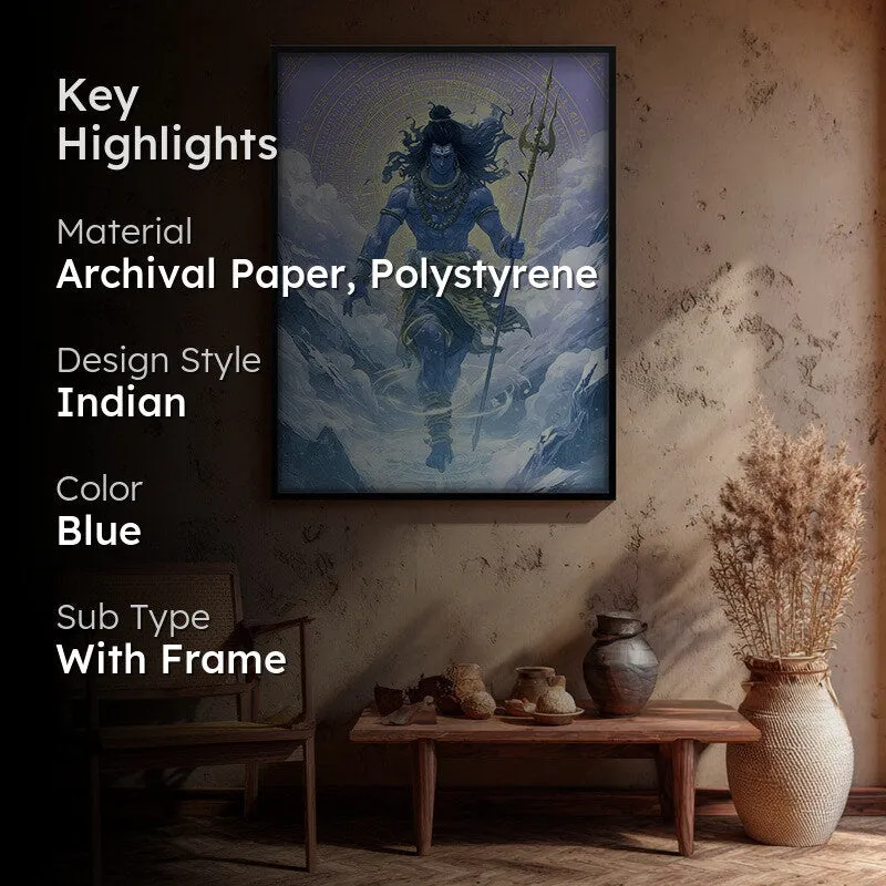 Mahadev with Trishul Divine II Archival Paper Wall Art media 2