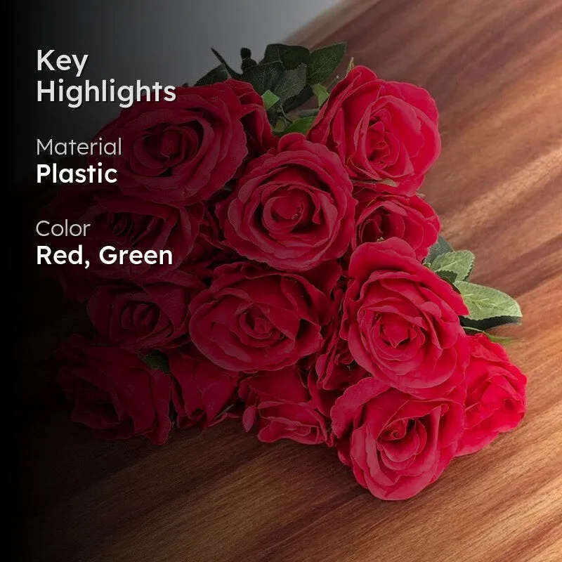 Faux Bright Rose Artificial Flower media 2
