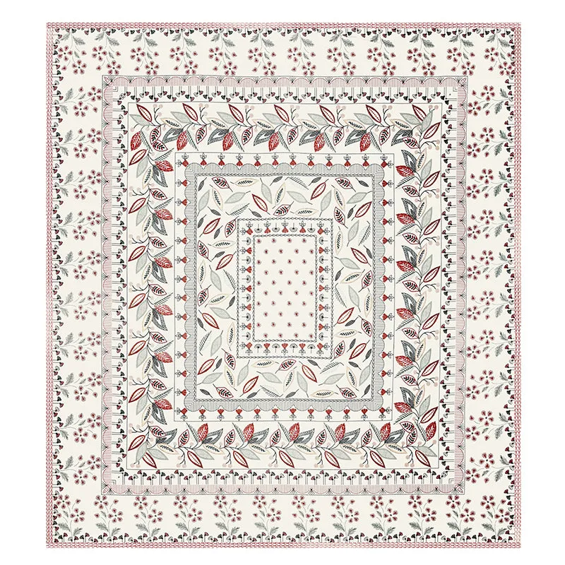 Aniditha Ethnic Cotton Bedsheet (Red,Ivory) - 160 TC media 5