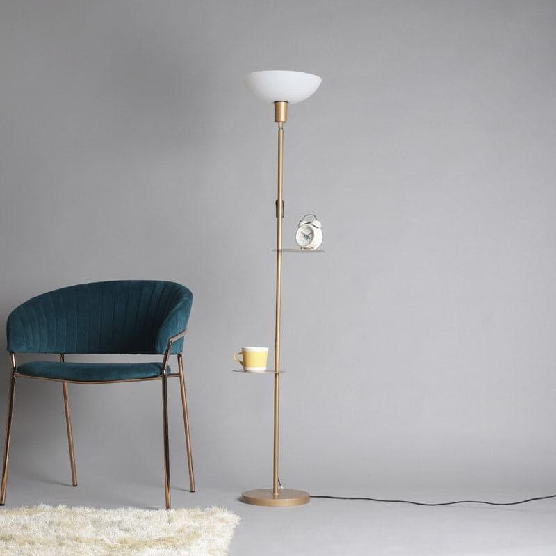 Corvina Gold Floor Lamp With Shelf media 4