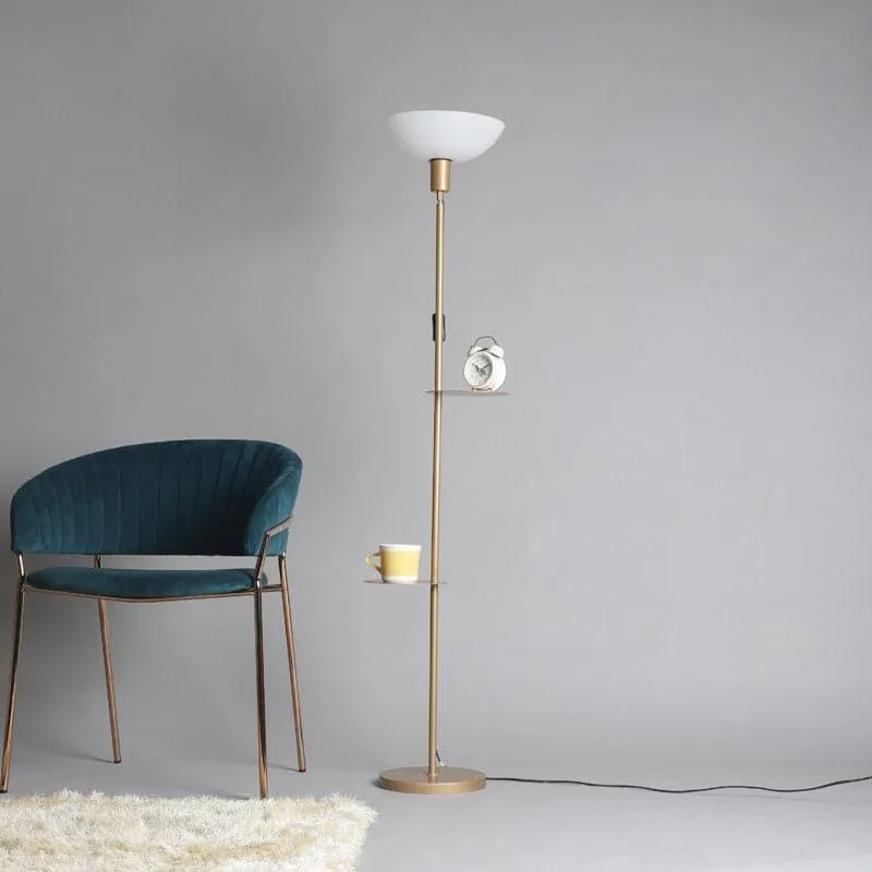 Corvina Gold Floor Lamp With Shelf media 4
