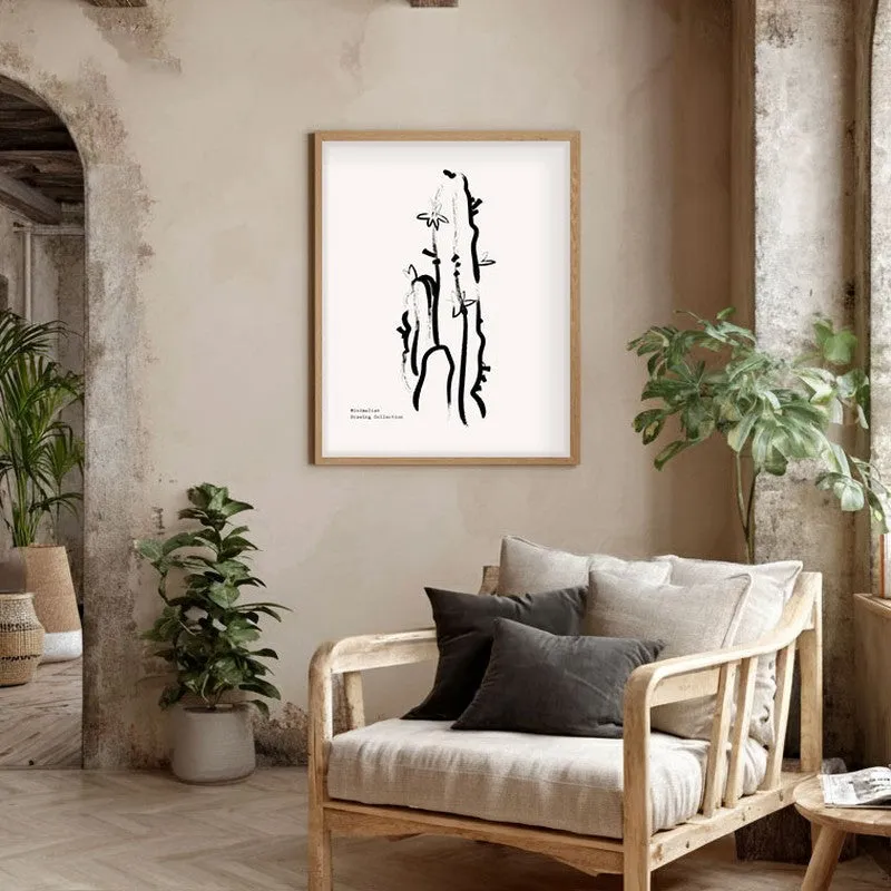 Succulent Canvas Wall Painting With Brown Frame media 5