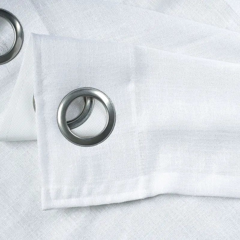 Ombrina Linen Texture Sheer Curtain (Light Blue) - Set Of Two media 6