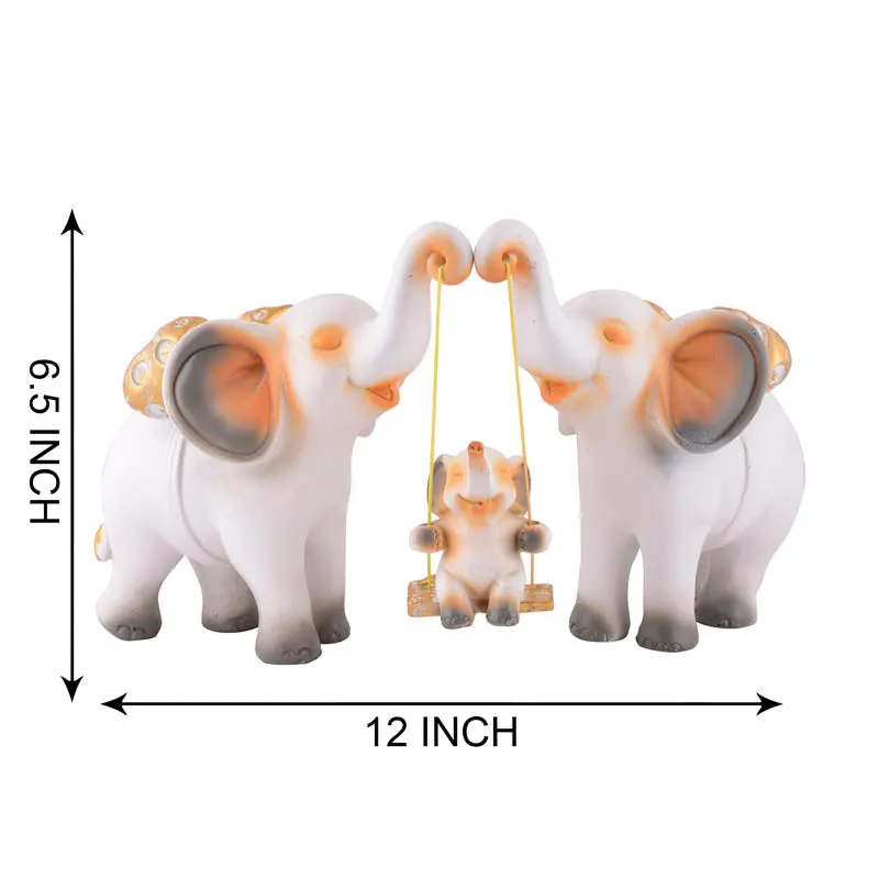Tiny Tuskers Painted Polyresin Show Piece - Multicolor media 6