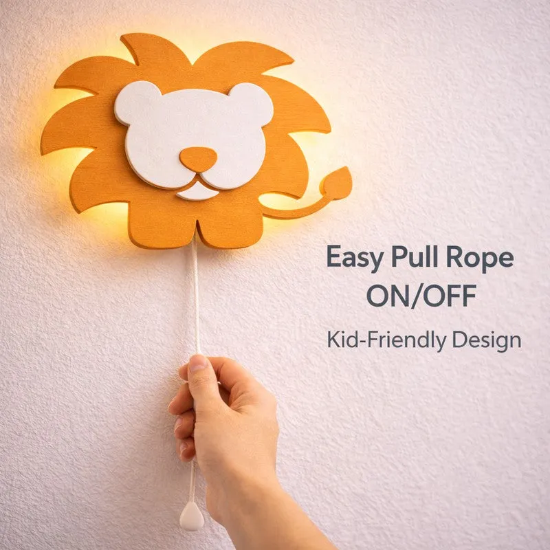 Silenor Lion Battery Operated MDF Wall Lamp - Orange media 7