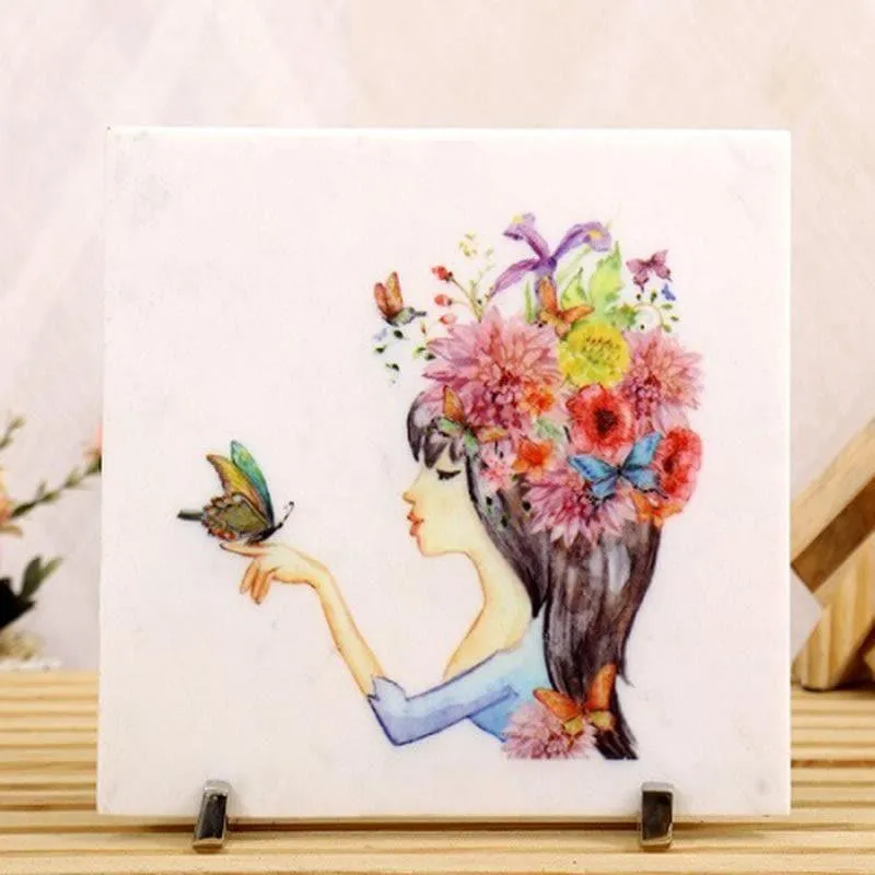 Petal Princess Printed Marble Showpiece media 1
