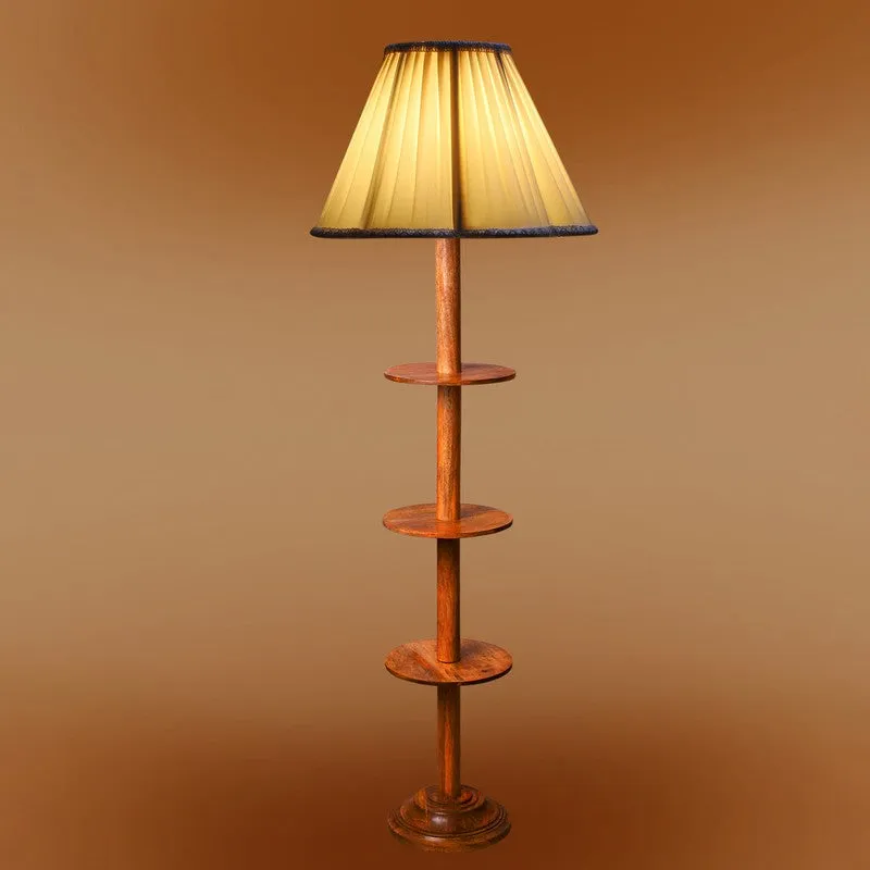 TierShimmer Geo Wooden Floor Lamp - White media 7