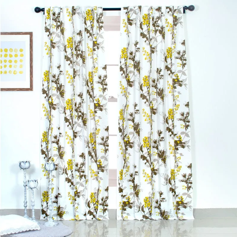Tranquebar Home Garden Melody Cotton Curtains(Yellow) - Set Of Two media 3