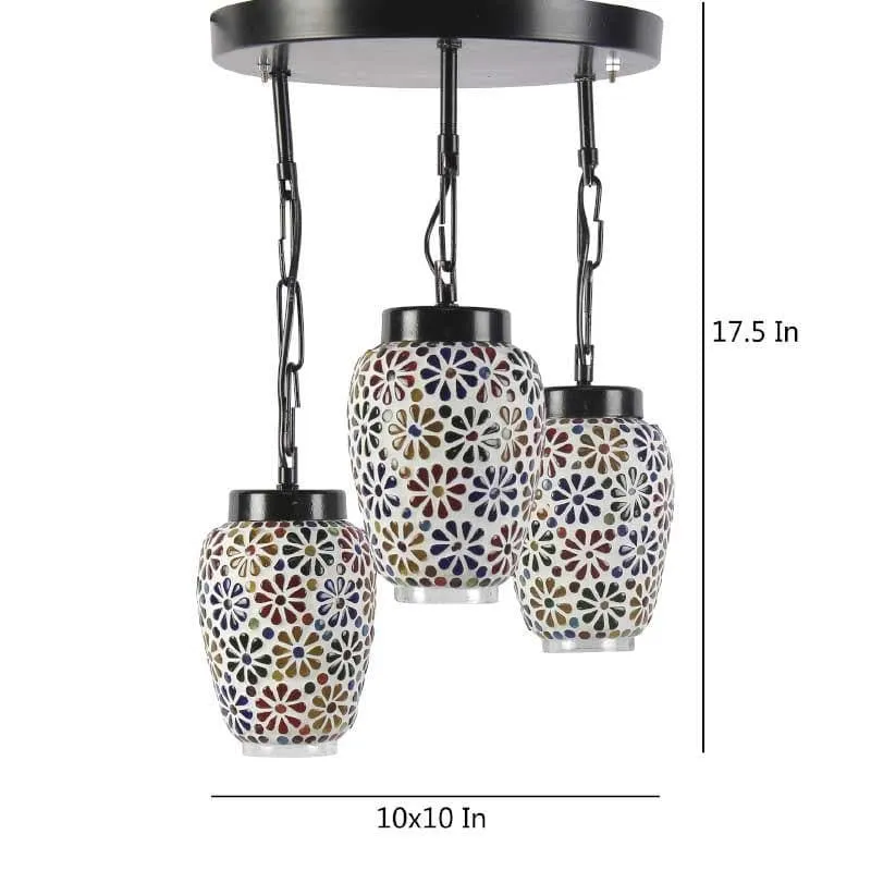 Floral Glaze Glass Ceiling Lamp - Multicolor media 7