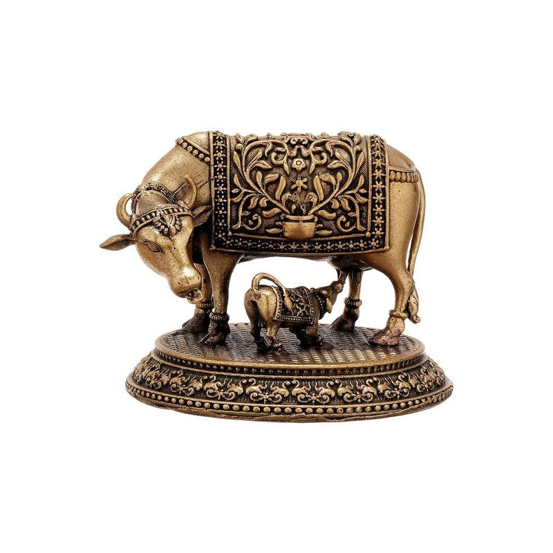 Divinia Sacred Cow & Calf Brass Idol media 8