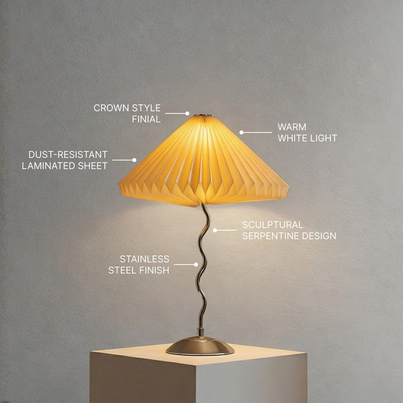 Fig Living Wavy Table Lamp - Ivory,Silver media 8