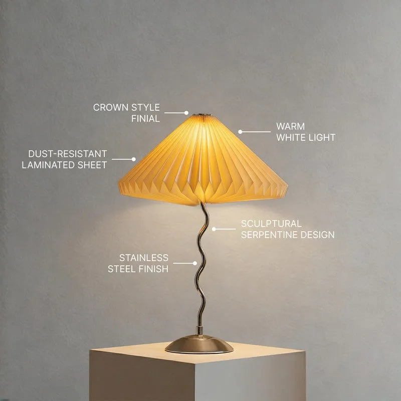 Fig Living Wavy Table Lamp - Ivory,Silver media 8