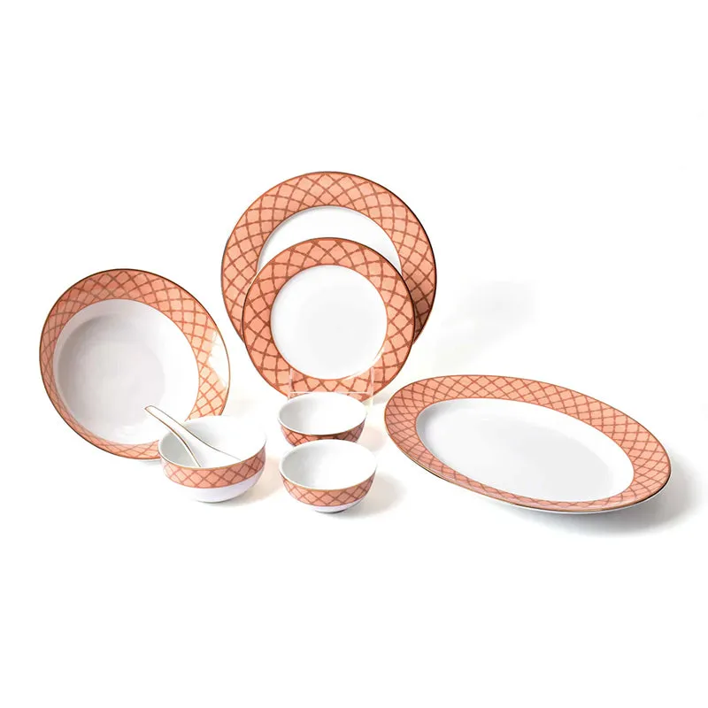 Angel Rope 24k Gold Brushed Porcelain Dinner Set - 33 Piece Set media 9