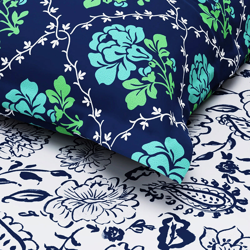 Fiddler Flow Floral Microfiber Bedsheet - 120 GSM media 6