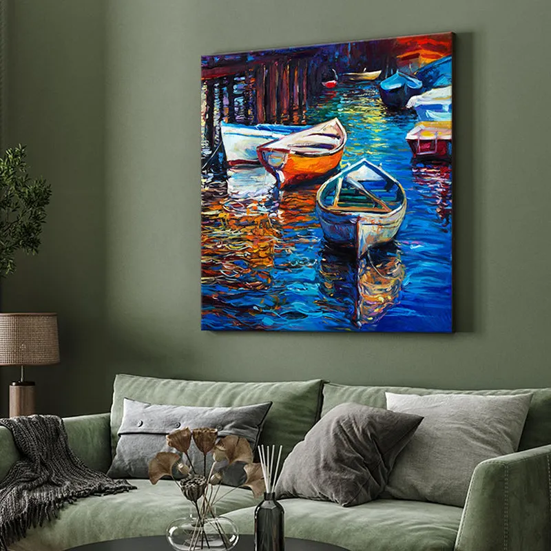 Still Waters Blue Horizon Wall Painting media 4