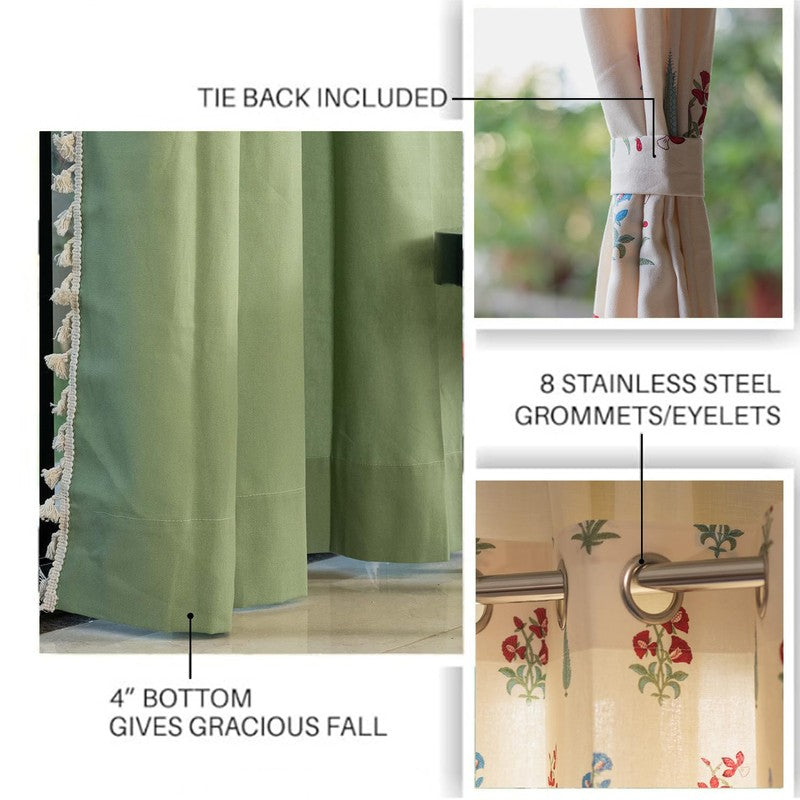 Urban Space High Garden Curtains (Green) - Set Of Three media 5