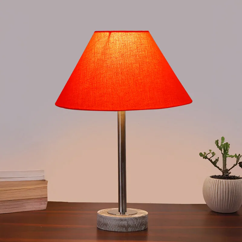 Cotin II Rodin Wooden Table Lamp - Orange,Silver,White media 2