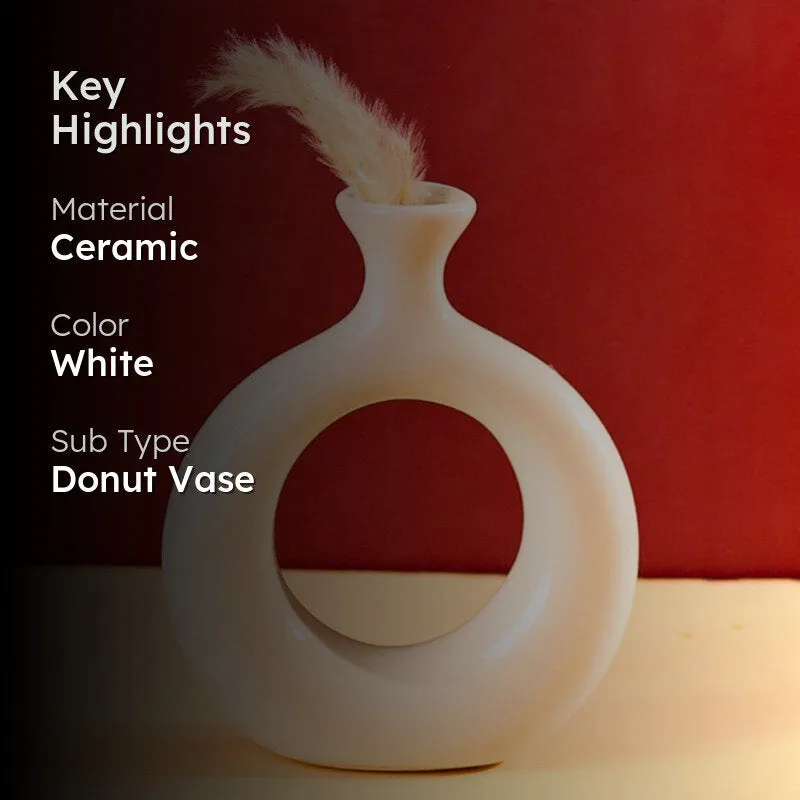 Edgardo Ceramic Vase - White media 2