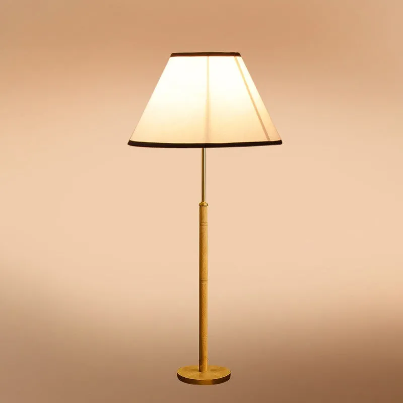 Earth Tone Wooden Floor Lamp - White & Black media 5