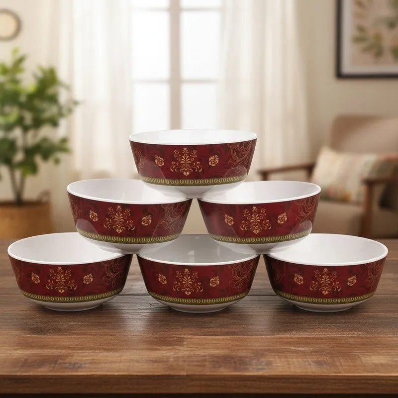 Ornamental Melamine Snack Bowls (200 mL Each) - Set of Six media 3