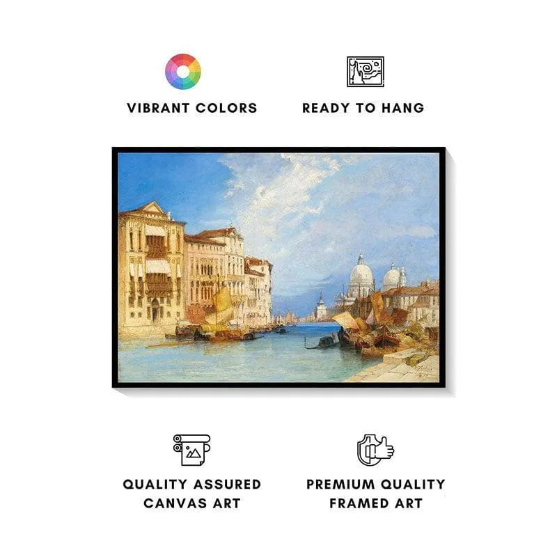 The Grand Canal, Venice Canvas Wall Painting - Black Frame media 4