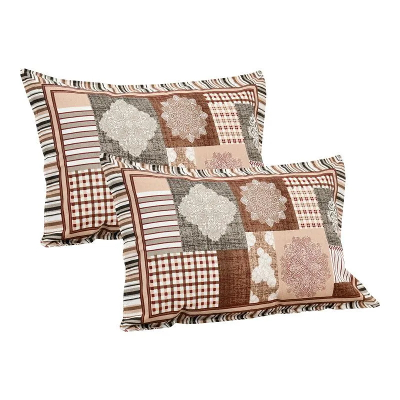 Aankhen Ethnic Cotton Bedsheet (Maroon,White) - 160 TC media 6