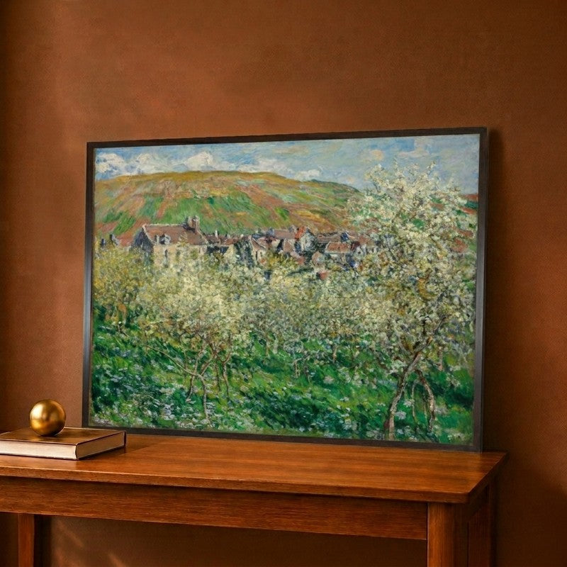 Flowering Plum Trees Canvas Wall Painting - 12 x 9 Inches