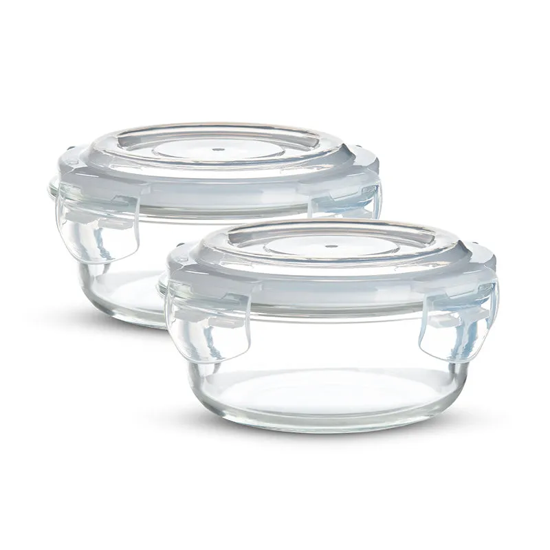 Bergner Glass Guard Airtight Glass Tiffin Box (White/400 mL) - Set Of Two media 3