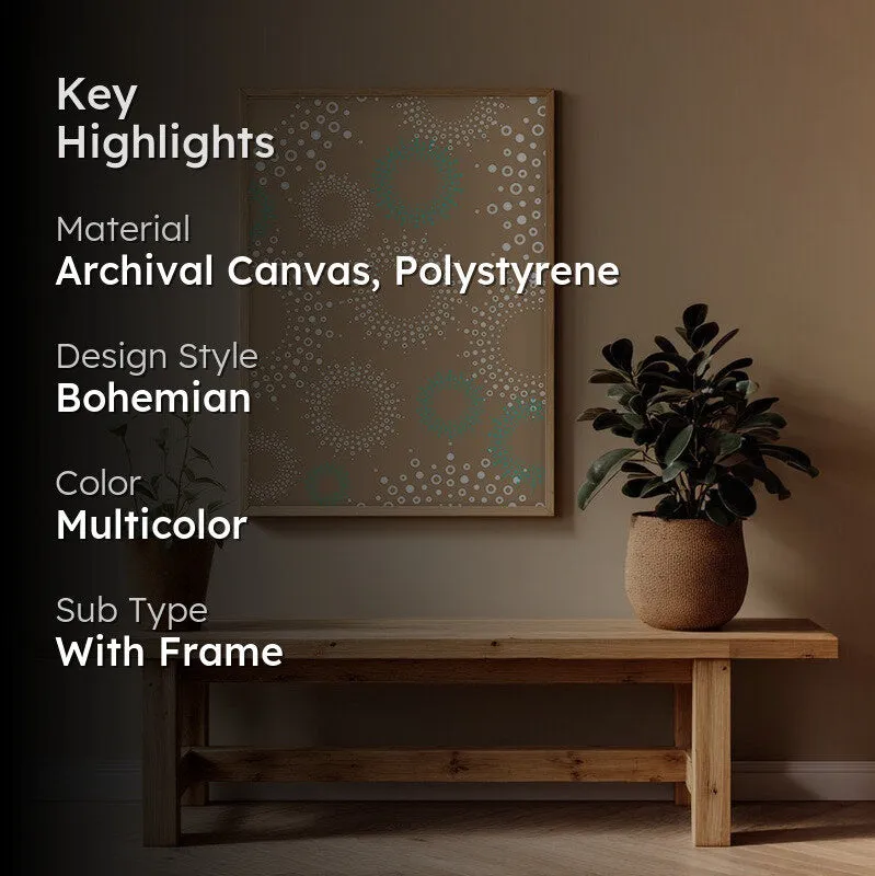 Stellar Echoes Canvas Wall Painting With Brown Frame media 2