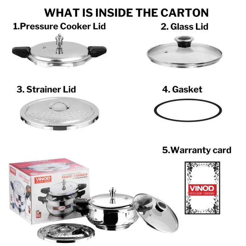 Vinod Velric Pressure Cooker Stainless Steel - 5500 mL - 9