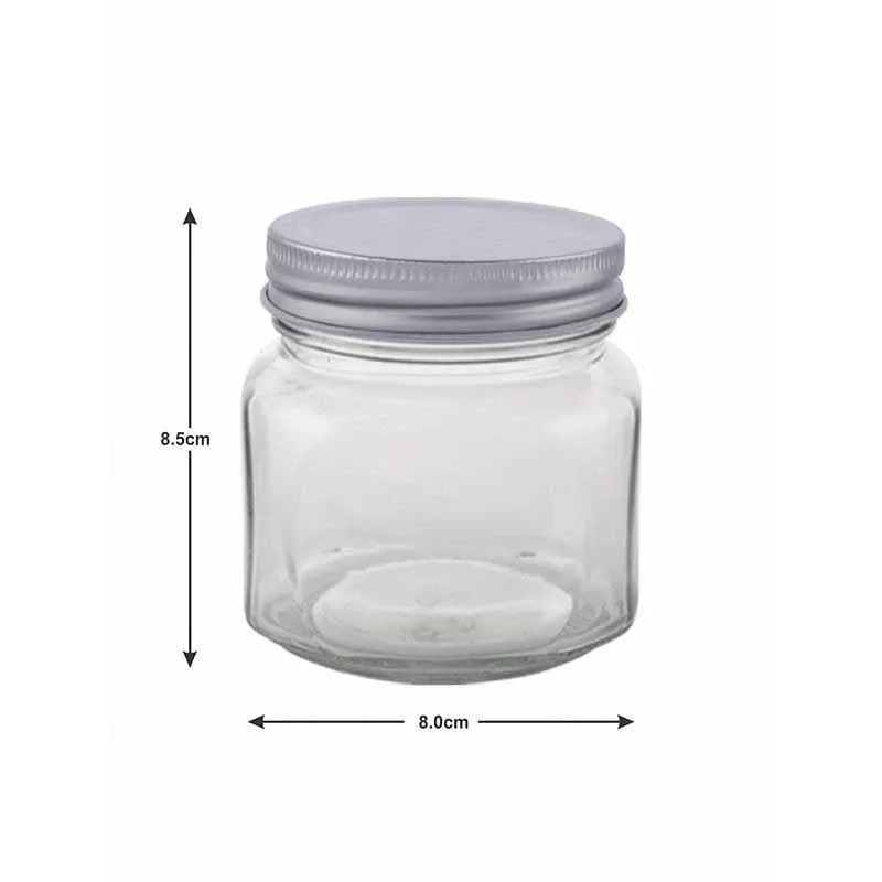 ZIva Storage Jar with Metal Lid (300 mL Each) - Silver - Set of Six media 5
