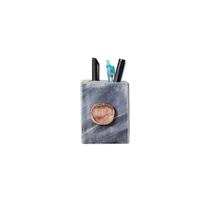 Neiro Marble & Agate Stationary Holder - Brown media 4