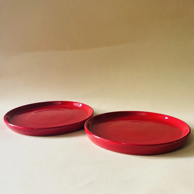 Ceramic Quarter Plate (Red) - Set Of Two media 3