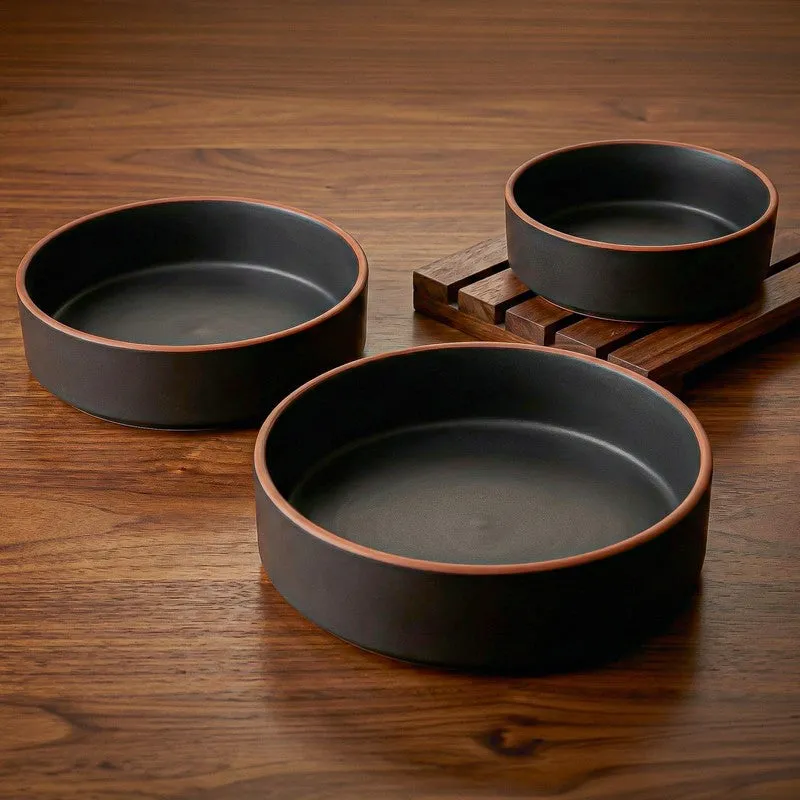 Salvo Ceramic Salad Bowl (700 mL,500 mL,350 mL) - Set Of Three media 1