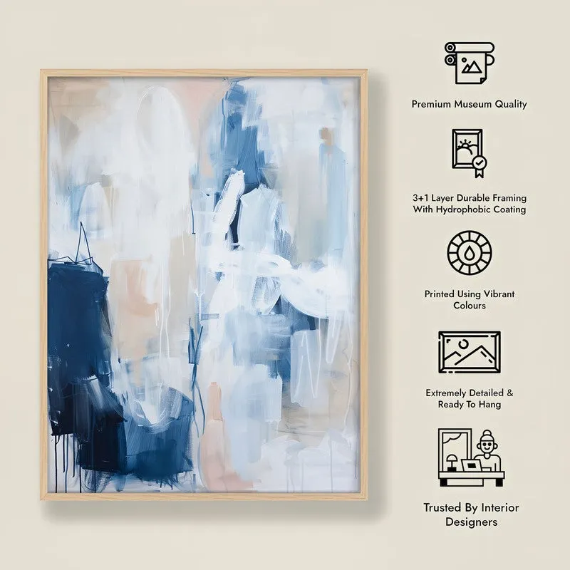 Meridian Flux Framed Canvas Archival Canvas Wall Painting - Natural Brown Frame media 7
