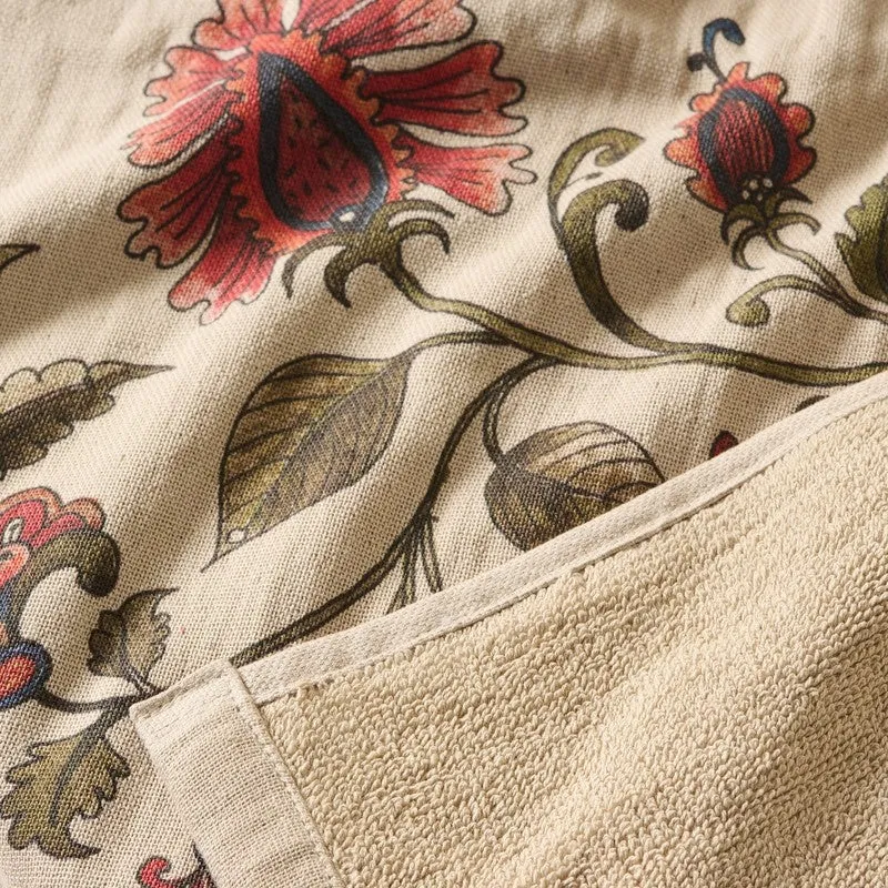 Gulnaar Cotton Bath Towels - Off White & Green media 4