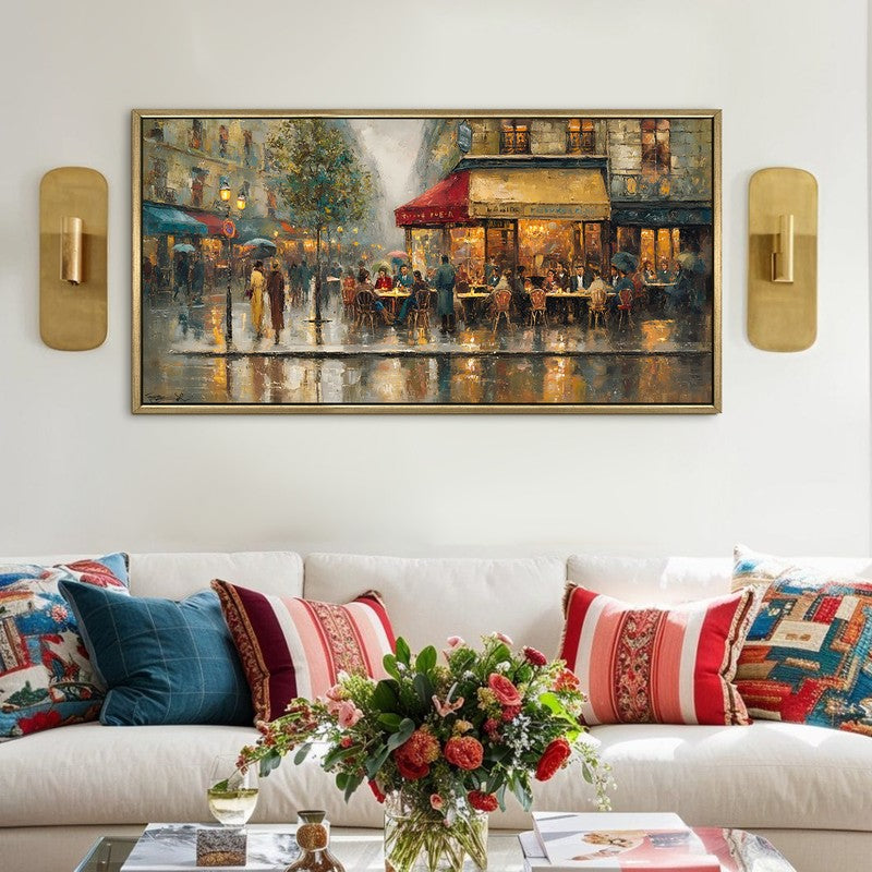 Painted Rain Canvas Wall Painting With Frame