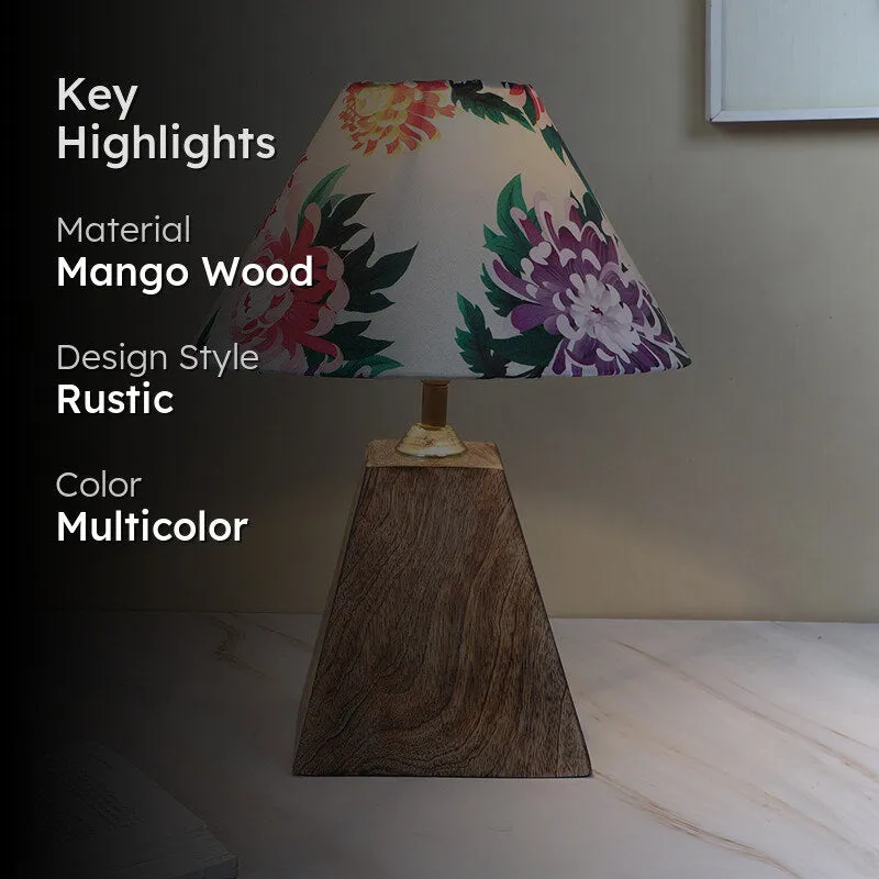 Miyabi Obelisk Printed Mango Wood Table Lamp - Multicolor media 2
