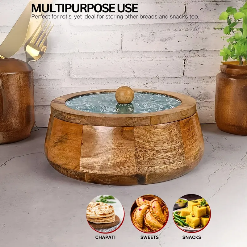 Rasva II Wood Roti Box - Teal media 5